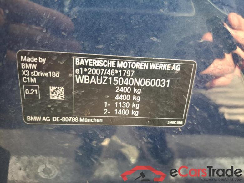 BMW - BMW X3 sDrive18dA 150PK Advantage Pack Business With Vernasca Heated Seats & Travel & Head Up & Comfort Access #6