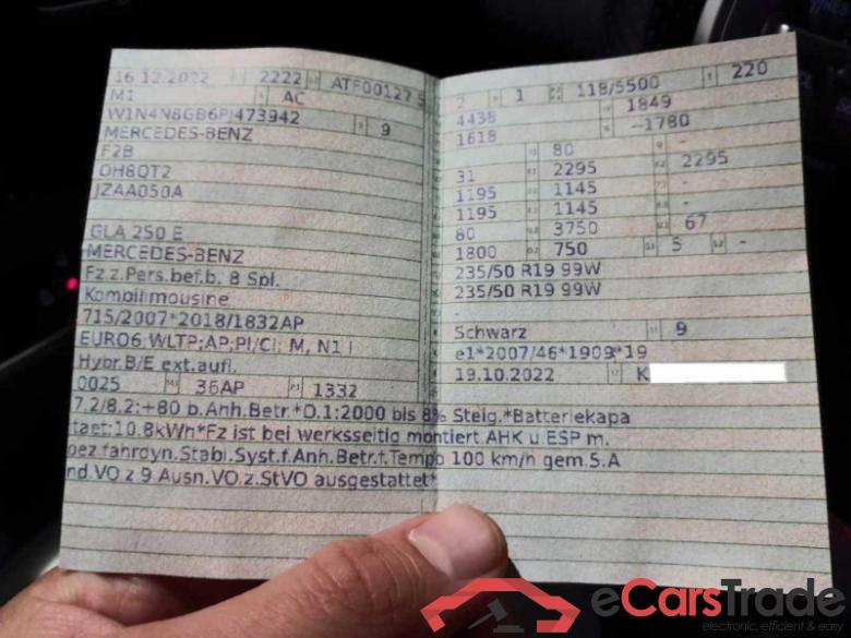 Mercedes-Benz GLA (BM 247)(02.2020->) DE - SUV5 GLA 250 e EU6d, e AMG Line (EURO 6d), 2020 - 2023 #6
