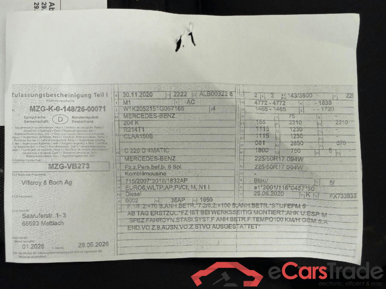C -Klasse T-Modell C 220 d 4Matic T (205.215) 143KW AT9 E6d #2