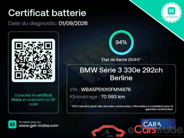 BMW Série 3 Berline / 2018 / 4P / Berline 330e 292ch Business Design BVA8 Hybride #3